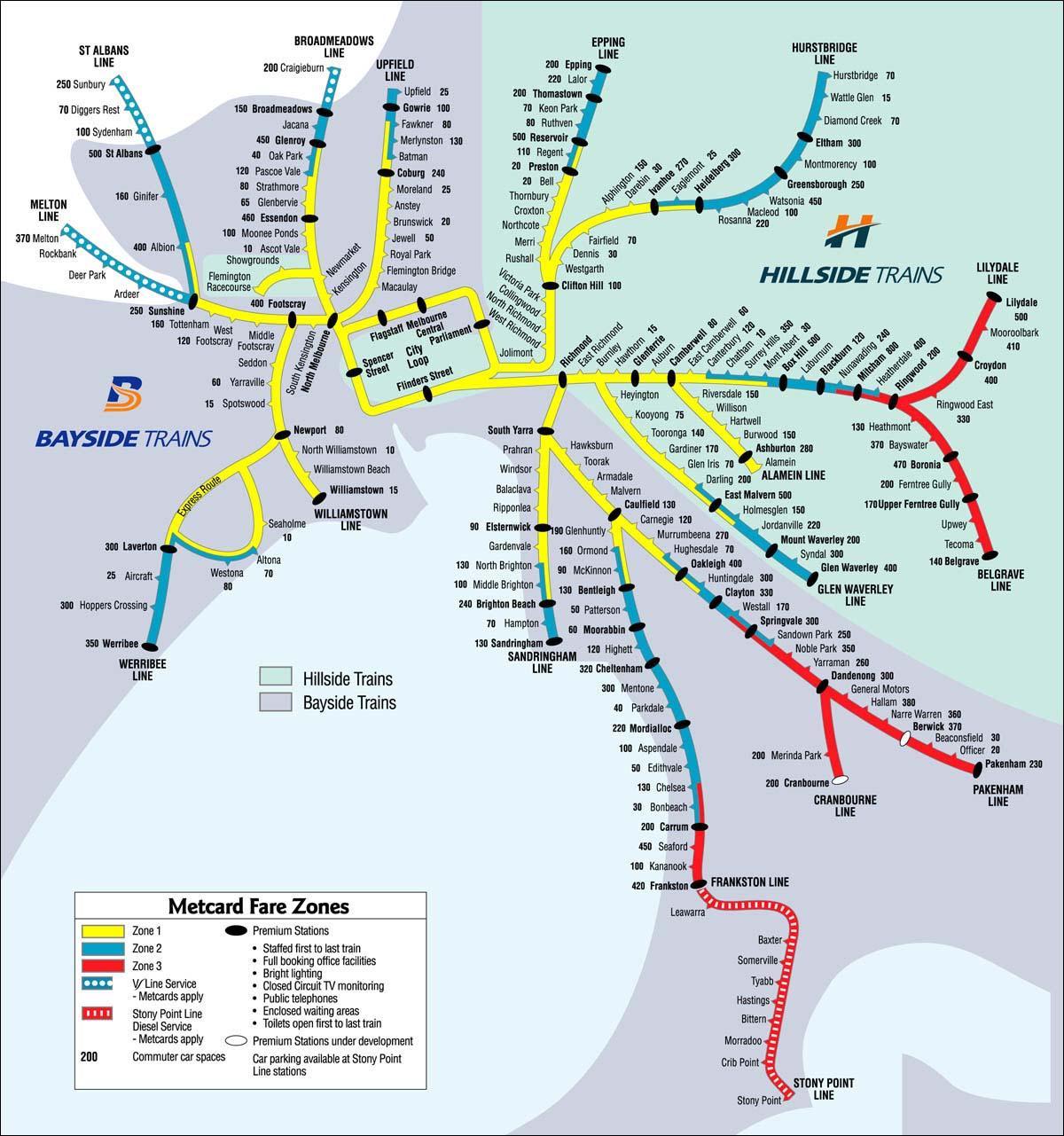 ملبورن ایستگاه قطار نقشه