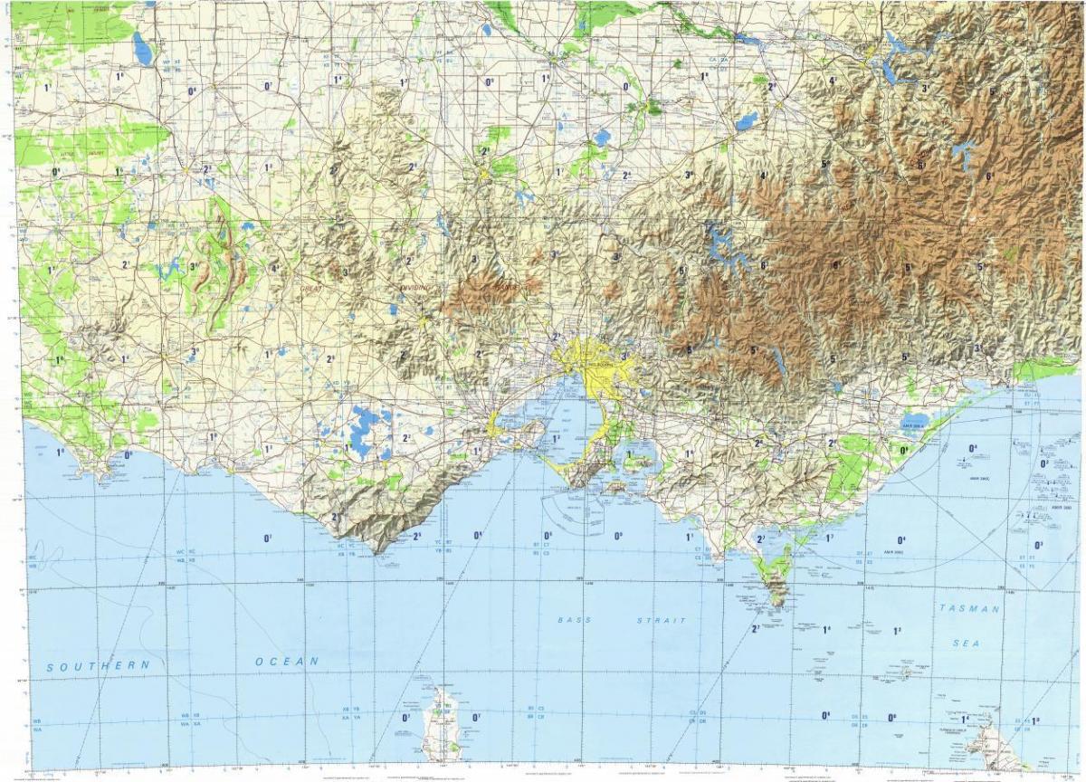 نقشه توپوگرافی از ملبورن