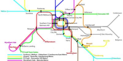 مترو قطار نقشه ملبورن