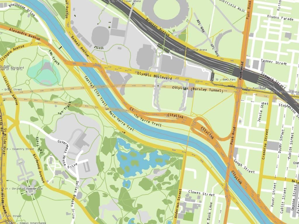 Yarra دنباله نقشه