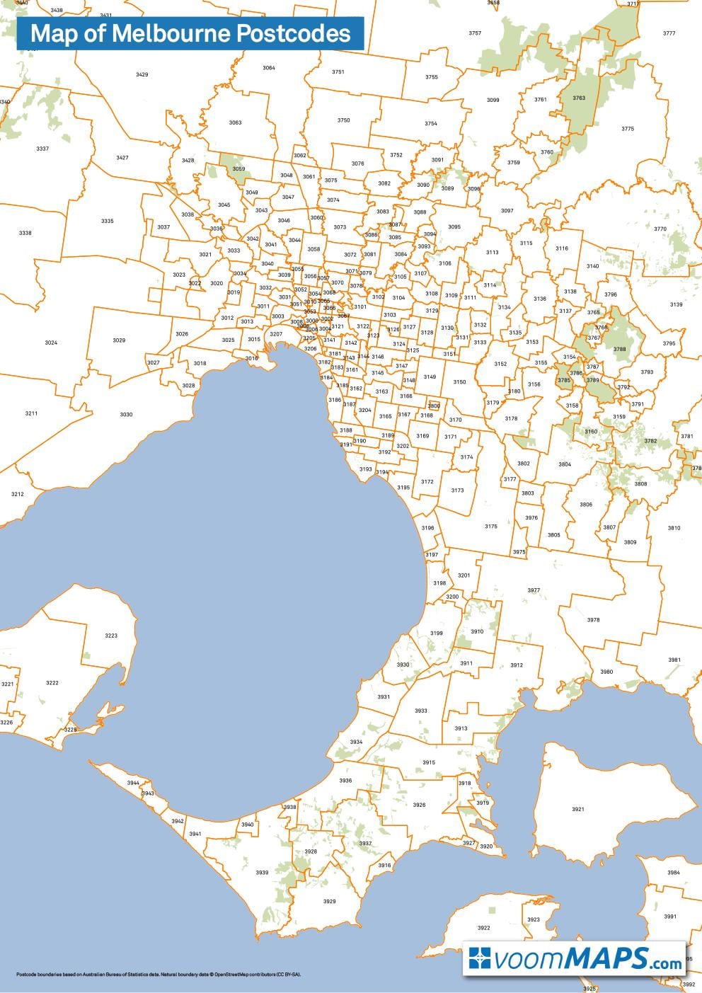 نقشه از ملبورن postcodes