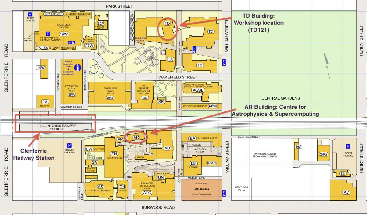 نقشه دانشگاه Swinburne