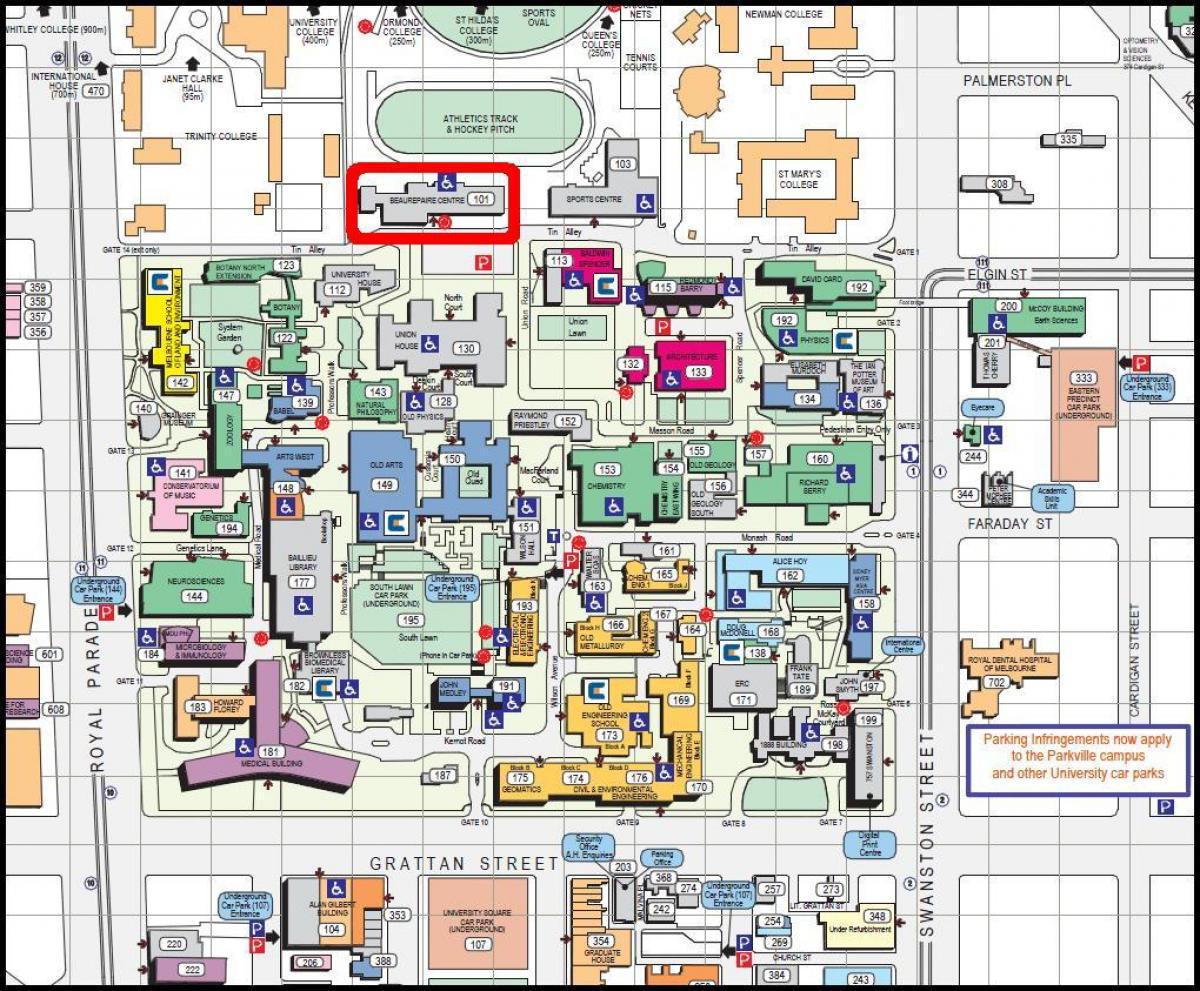 نقشه از دانشگاه ملبورن
