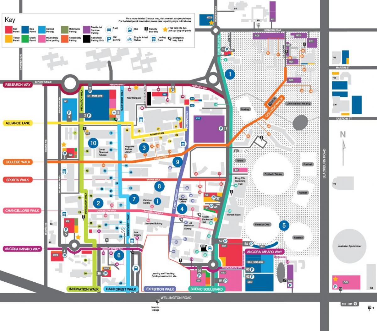 نقشه از دانشگاه موناش