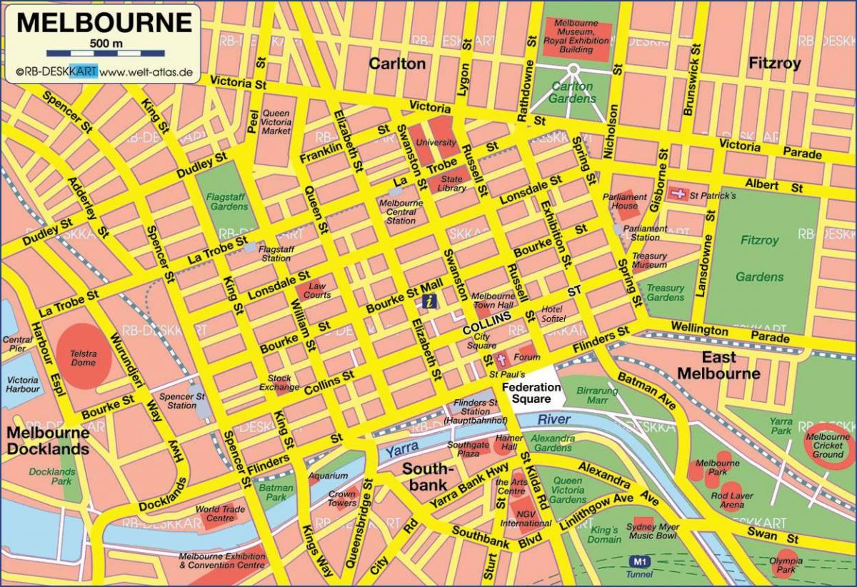 شهر ملبورن نقشه
