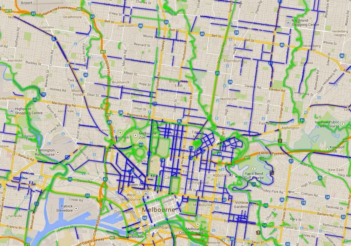 مسیرهای دوچرخه ملبورن نقشه