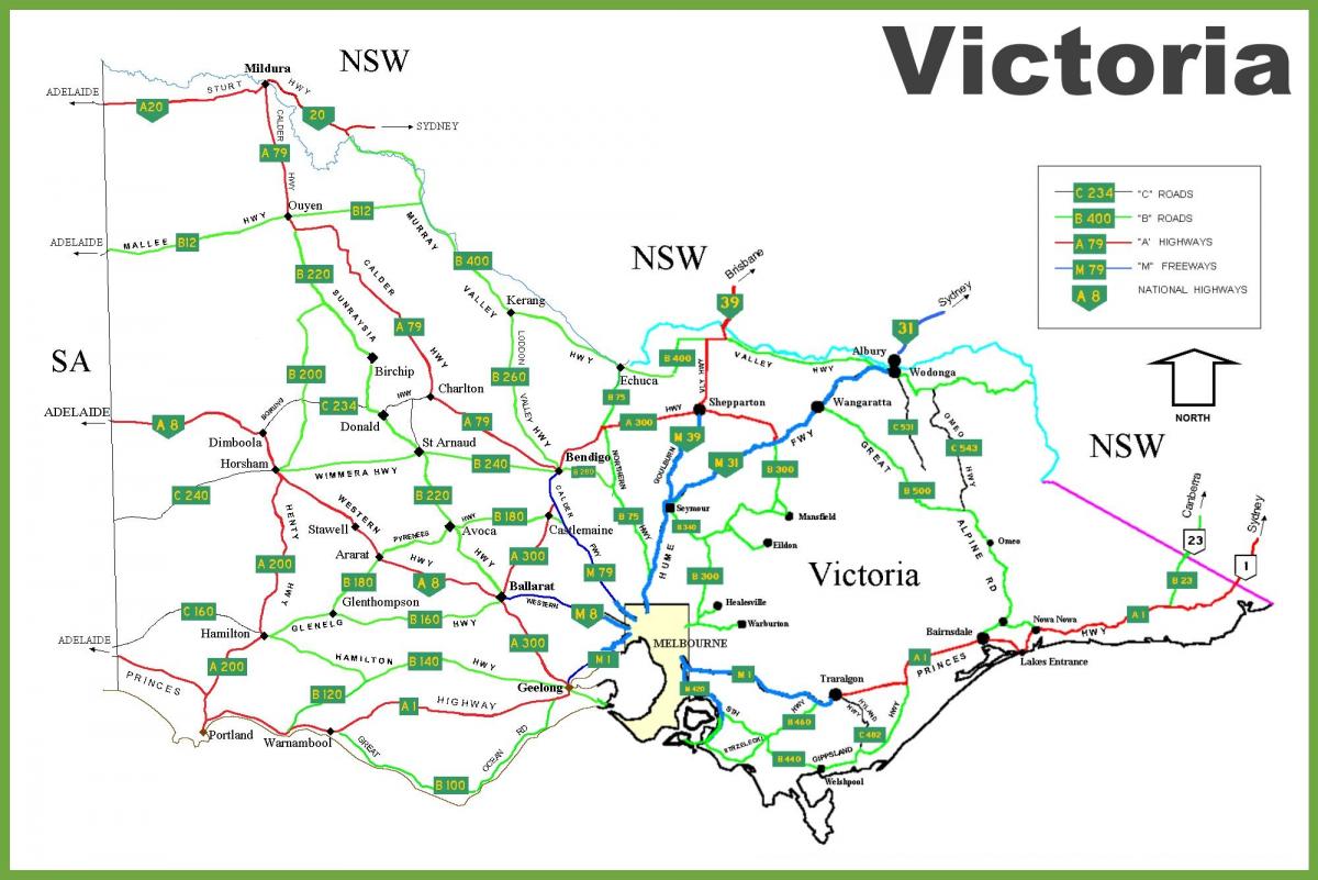 نقشه از ویکتوریا استرالیا